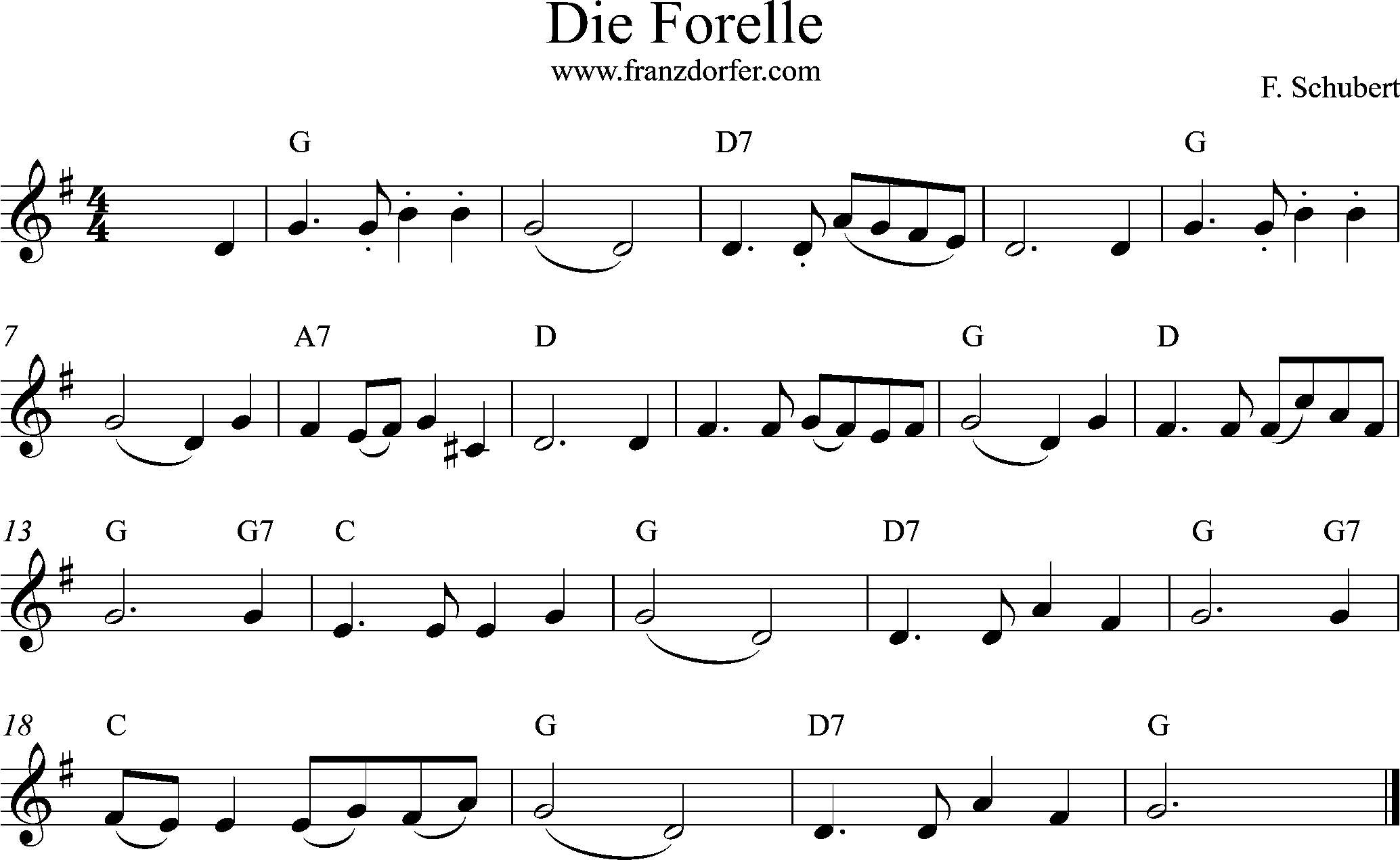 Clarinet sheetmusic - G-Dur, Trompete
